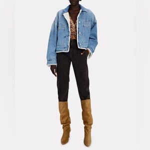ISABEL MARANT Paoleta Faux Shearling-lined Denim Jacket